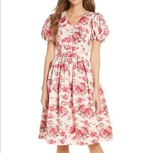 NWT RACHEL PARCELL PUFF SLEEVE PINK FLORAL DRESS